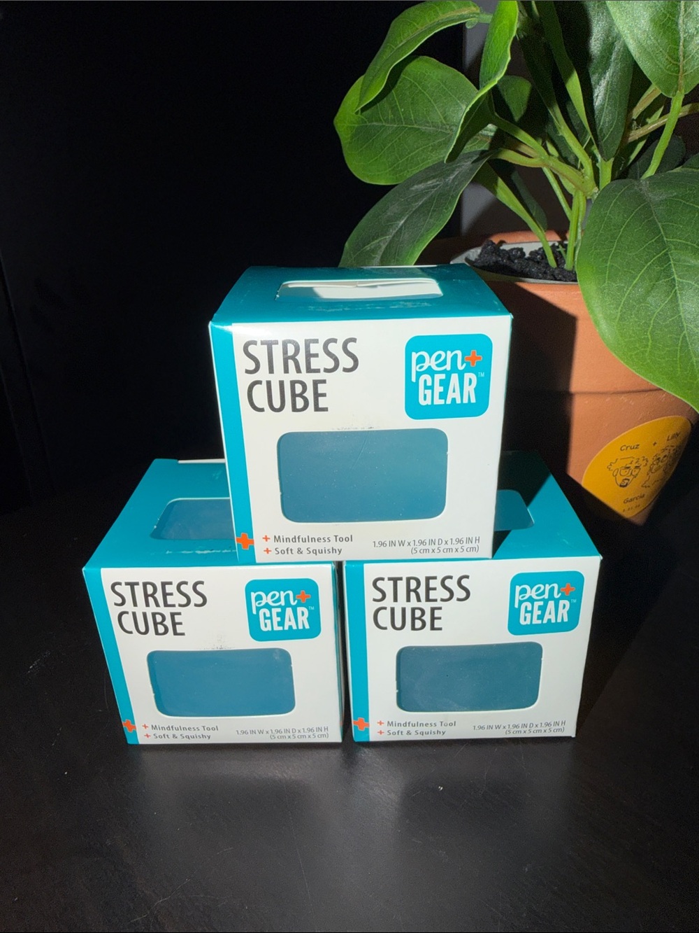 THREE 3 Teal Stress Cube - Soft Mindfulness Tool